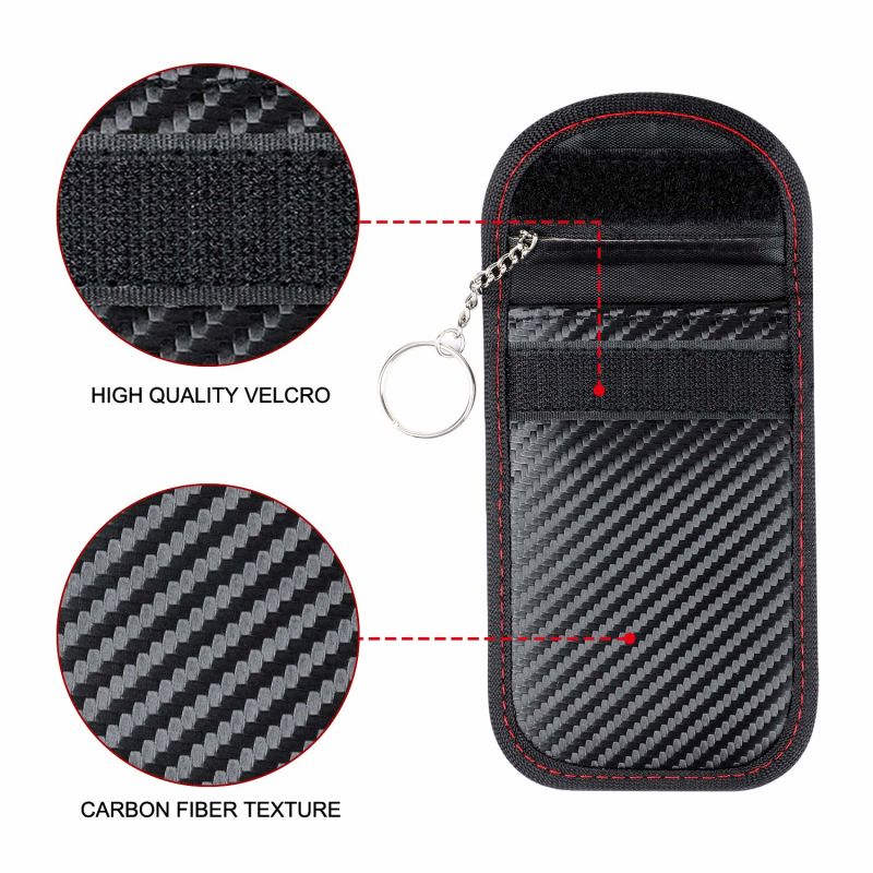 Multi-Function Car RFID Key Pouch Electromagnetic Shielding Car Key Case Shielding Blocking Bag