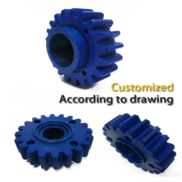 Black Plastic Nylon Tooth Gear Design Drawings Customized CNC Machined High Precision PA6 Double Spur Gear