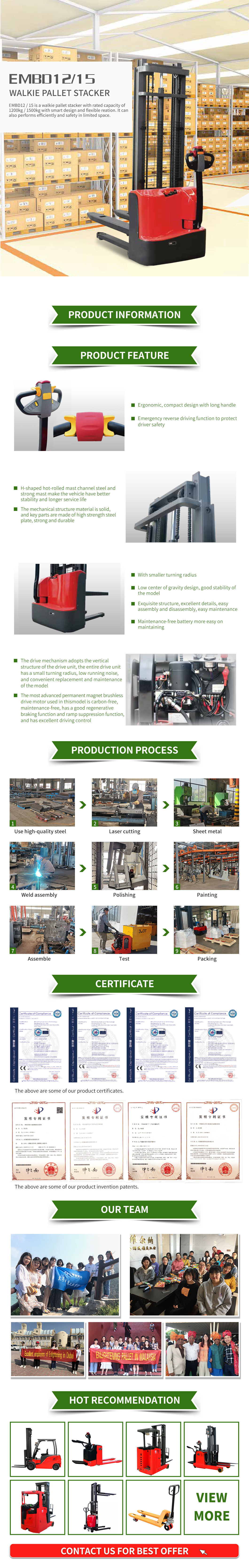 Electric Pallet Jacks Walkie Stacker