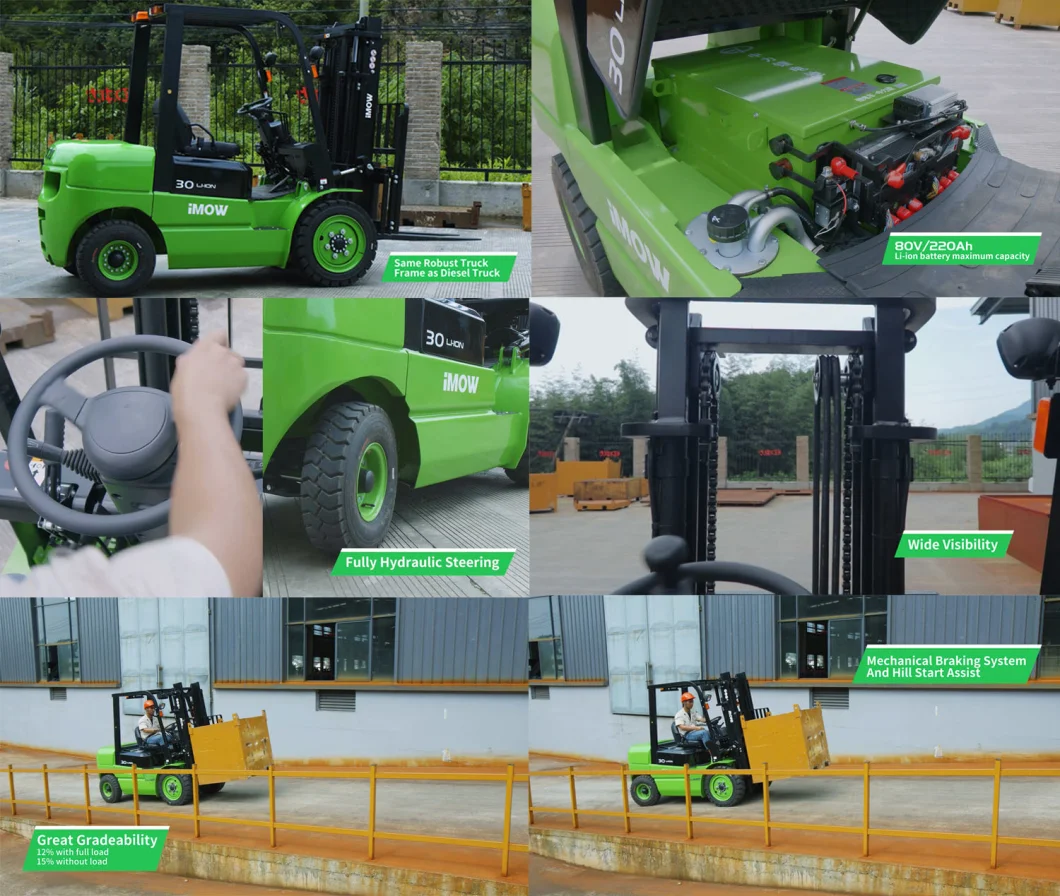 Electric Forklift 3ton Capacity Fork Lift Truck Hydraulic Stacker Trucks