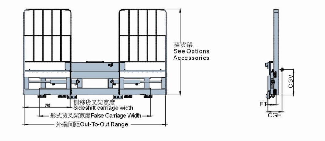 Forklift Attachment Bilateral Shift Shifter Double Wide Sideshifters Forklift Part for 3ton to 4.5ton Forklift