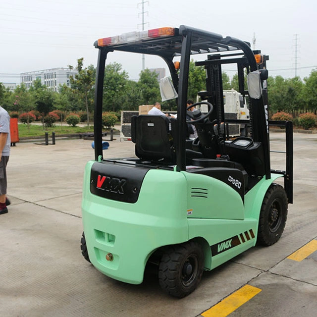 Vmax Factory 4 Wheel 48 Volt Curtis Electric Forklift Battery Powered Electric Forklift 2000 Kg