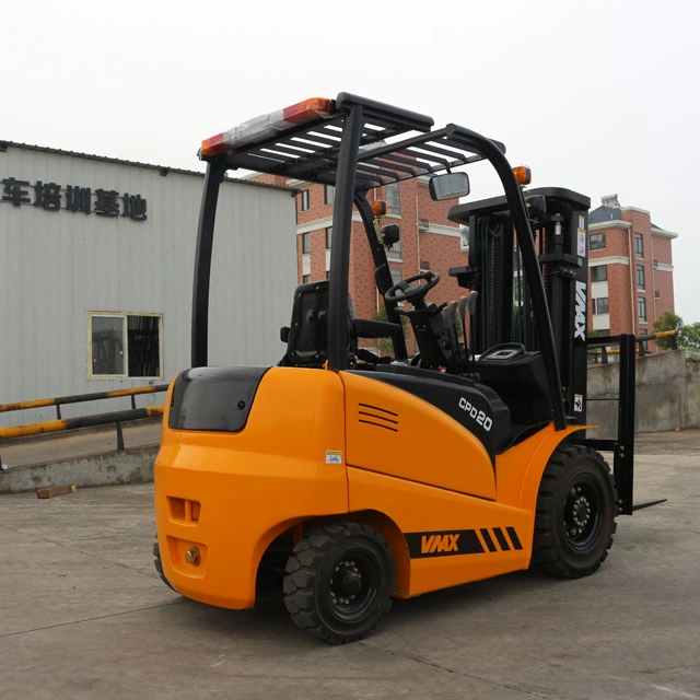 Vmax Factory 4 Wheel 48 Volt Curtis Electric Forklift Battery Powered Electric Forklift 2000 Kg