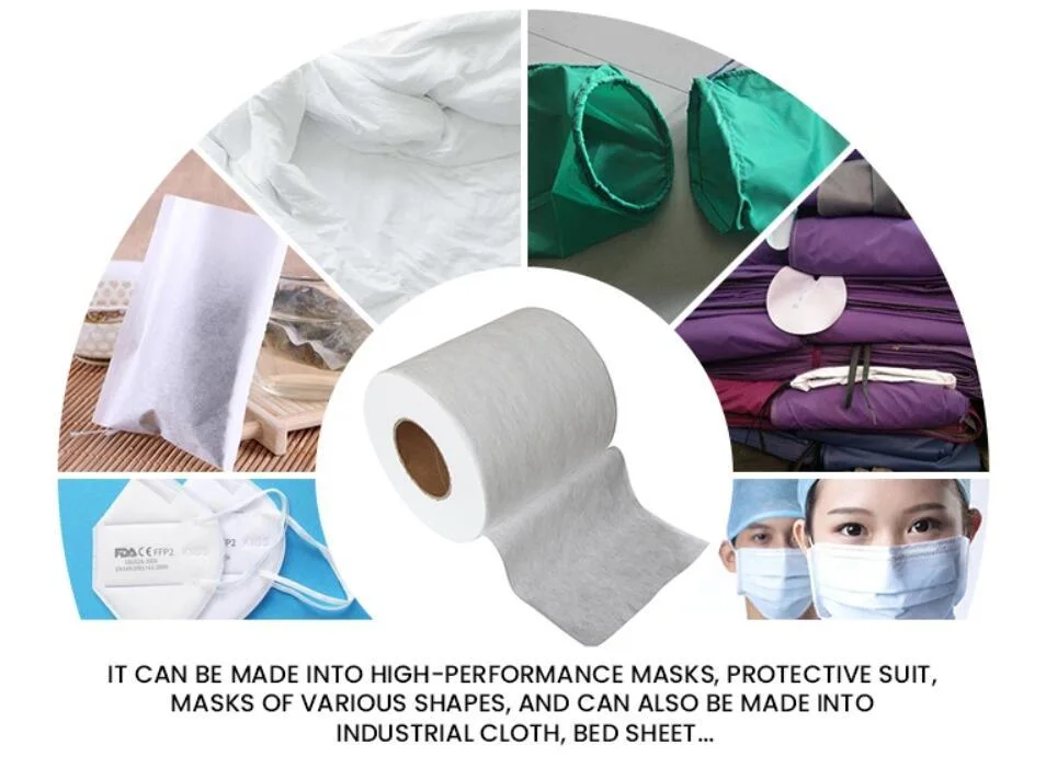 Medical/Surgical/KN95/N95/FFP2 Mask Meltblown Nonwoven Fabric Material Bfe99+/Pfe99+