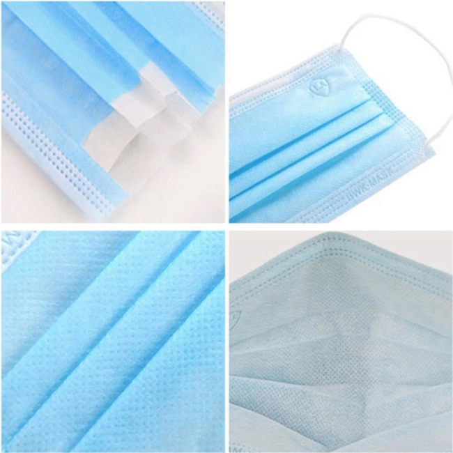 Custom 3ply Nonwoven Material Melt Blown Fabric Anti Virus Civil Disposable Mask