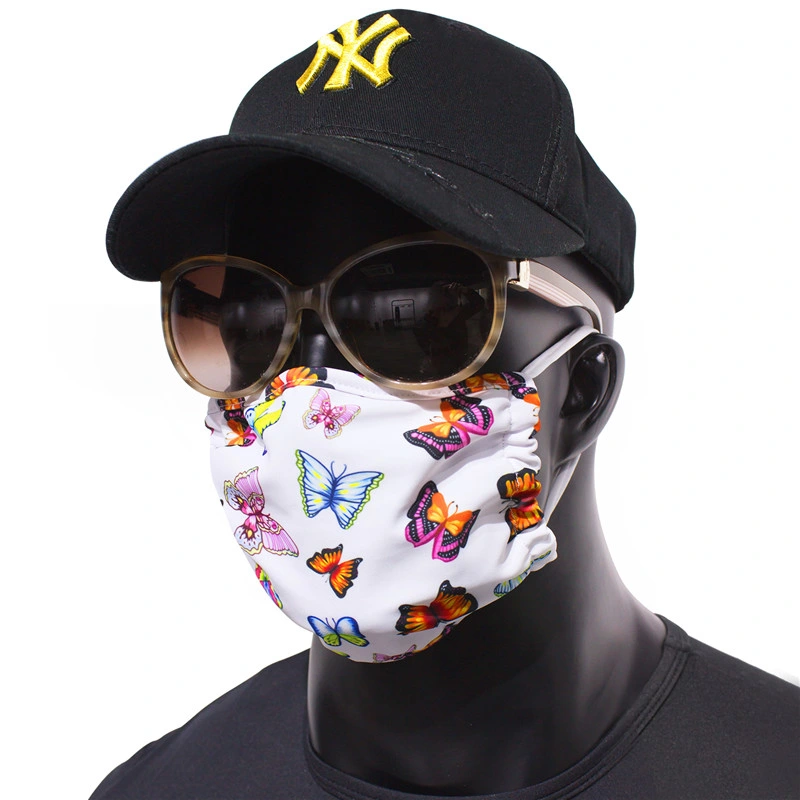 Fashionable Anti Smog Pollution Pm2.5 Cotton Dust Mask Printed Black Blue Pink Gray Washable Custom Printed Mask Nonwoven Fabric Reusable Print Face Mask