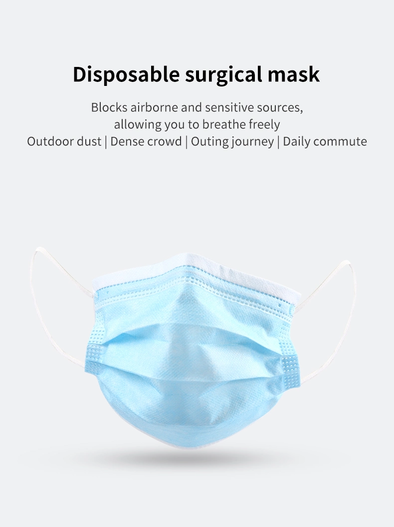 3 Layers Mask Nonwoven Fabrics Disposable Surgical Face Mask Sterilized FFP2 Mask with Ce