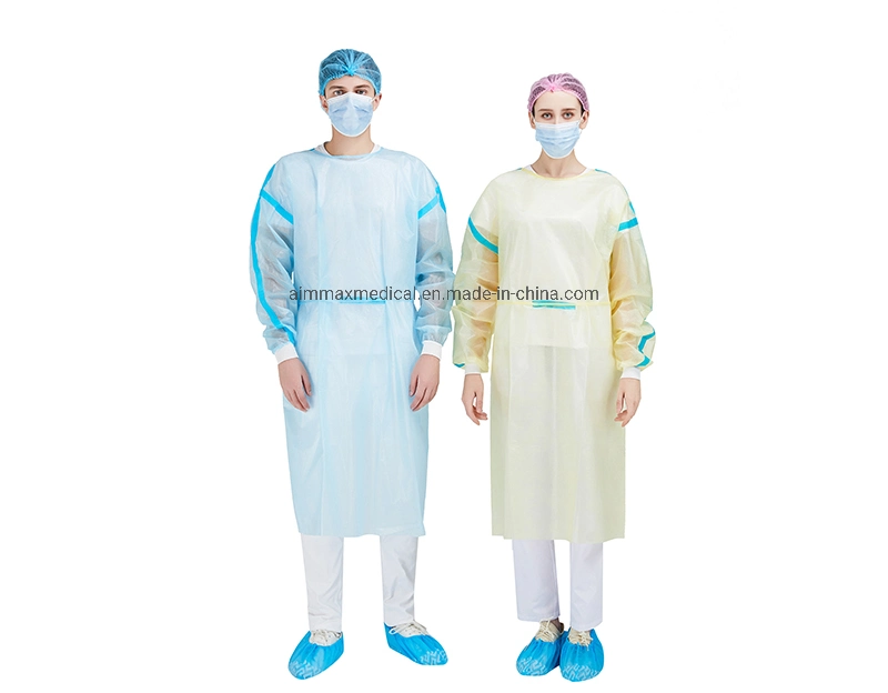 Factory Wholesale Disposable Protective Clothing Nonwoven PP PP/PE SMS Isolation Gown