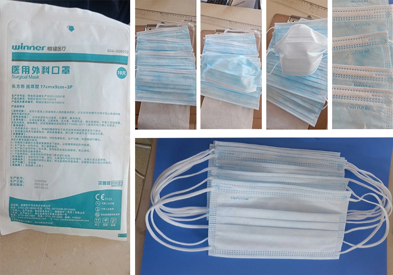 Factory Direct Sales Melt-Blown Nonwoven Cloth 3-Layer Disposable Civil Security and Protection Masks