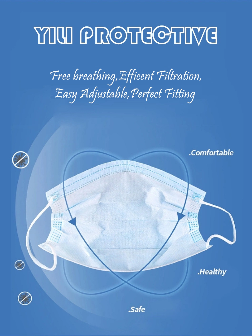 3ply Mask Nonwoven Mask Disposable Civil Mask Factory Manufacture OEM