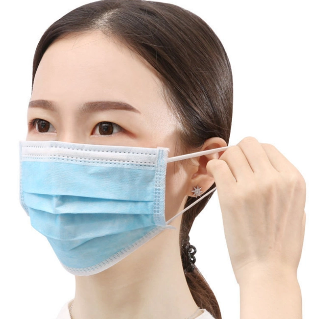 Custom 3ply Nonwoven Material Melt Blown Fabric Anti Virus Civil Disposable Mask