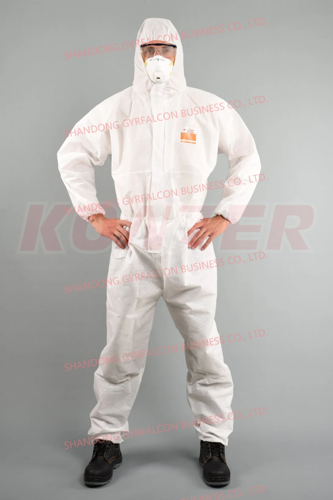 Konzer1000 Disposable Protective Suit with Anti-Bacterial Microporous Nonwoven Fabric/PP+PE