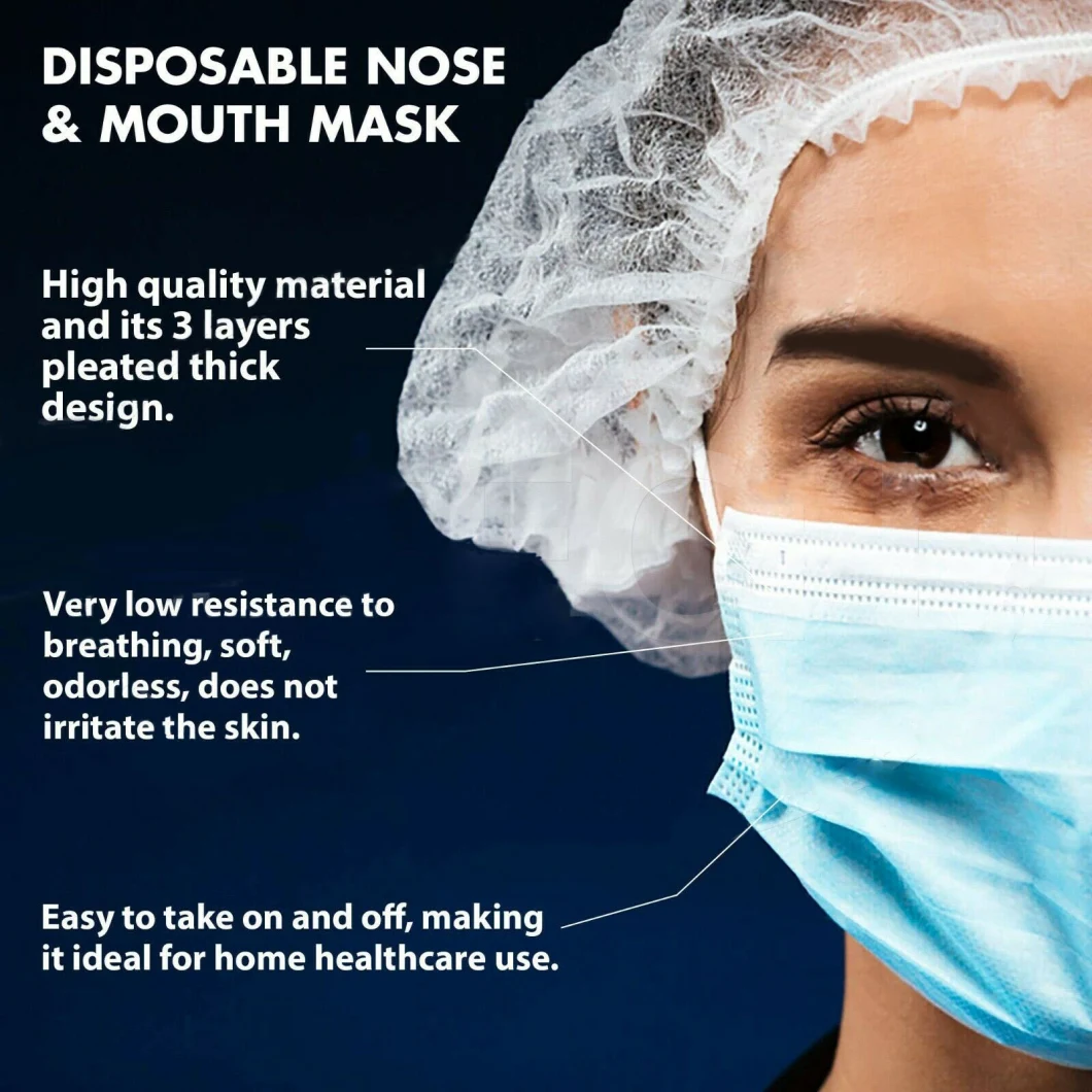 Fast Delivery Medical Face Mask Nonwoven Fabric Masks 3ply 98% Bfe Disposable Face Masks