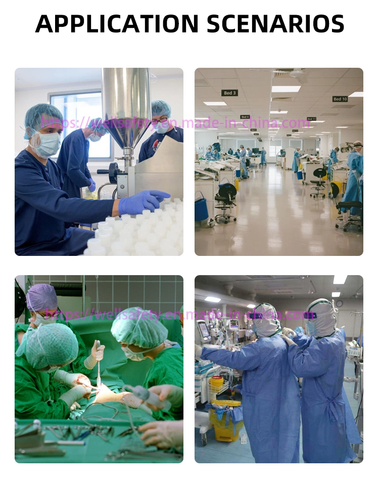 FDA CE ISO SGS En13485 En13795 AAMI Nonwoven Waterproof PP PE Lab Caot Disposable CPE Apron SMS Suit Workwear Disposable Isolation Gown