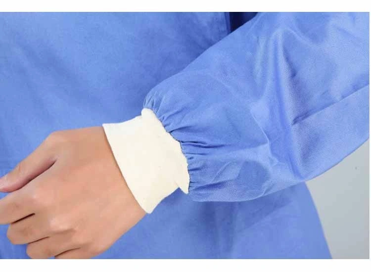 Disposable Nonwoven Waterproof Sterile Fabric Reinforced Level 3 45g SMS Chemotherapy Protective Anti Static Surgical/Isolation Gown/Coveral for Hospital Use