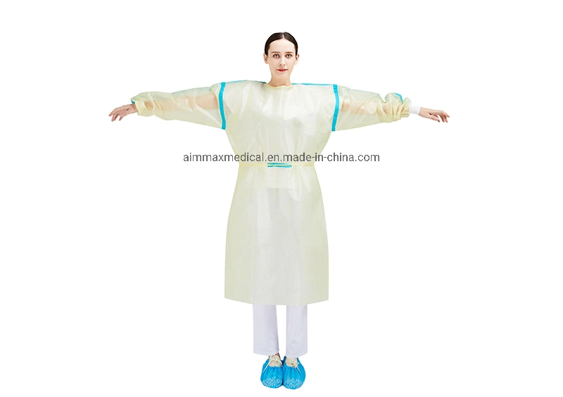 Factory Wholesale Disposable Protective Clothing Nonwoven PP PP/PE SMS Isolation Gown