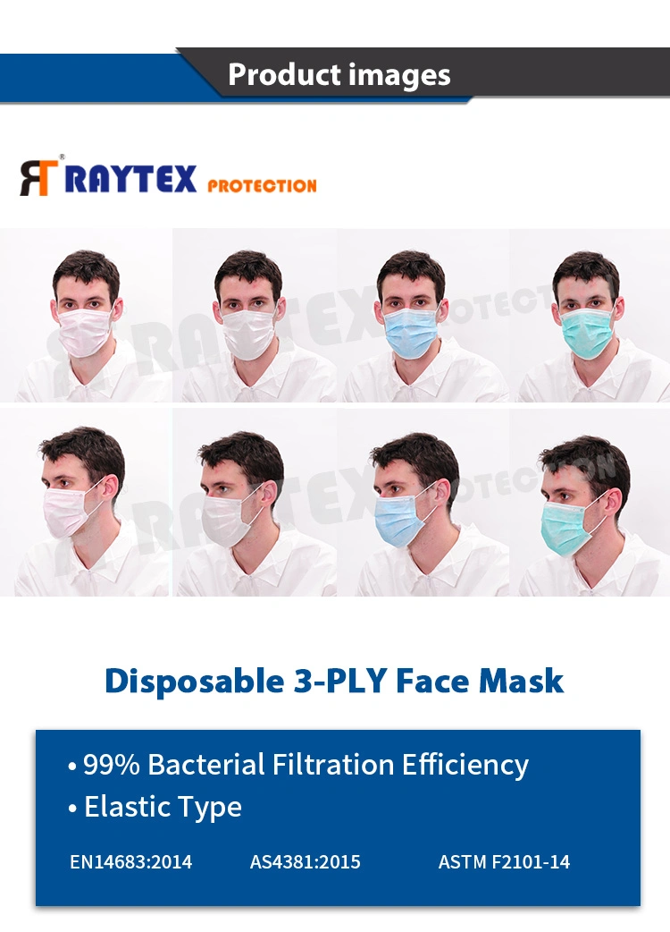 Dustproof Disposable 3 Layer Face Mask Nonwoven Polypropylene Meltblown