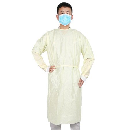 Manufacturer Blue PP PE/SMS/PP Coating Nonwoven Disposable Isolation Gown for Hospital