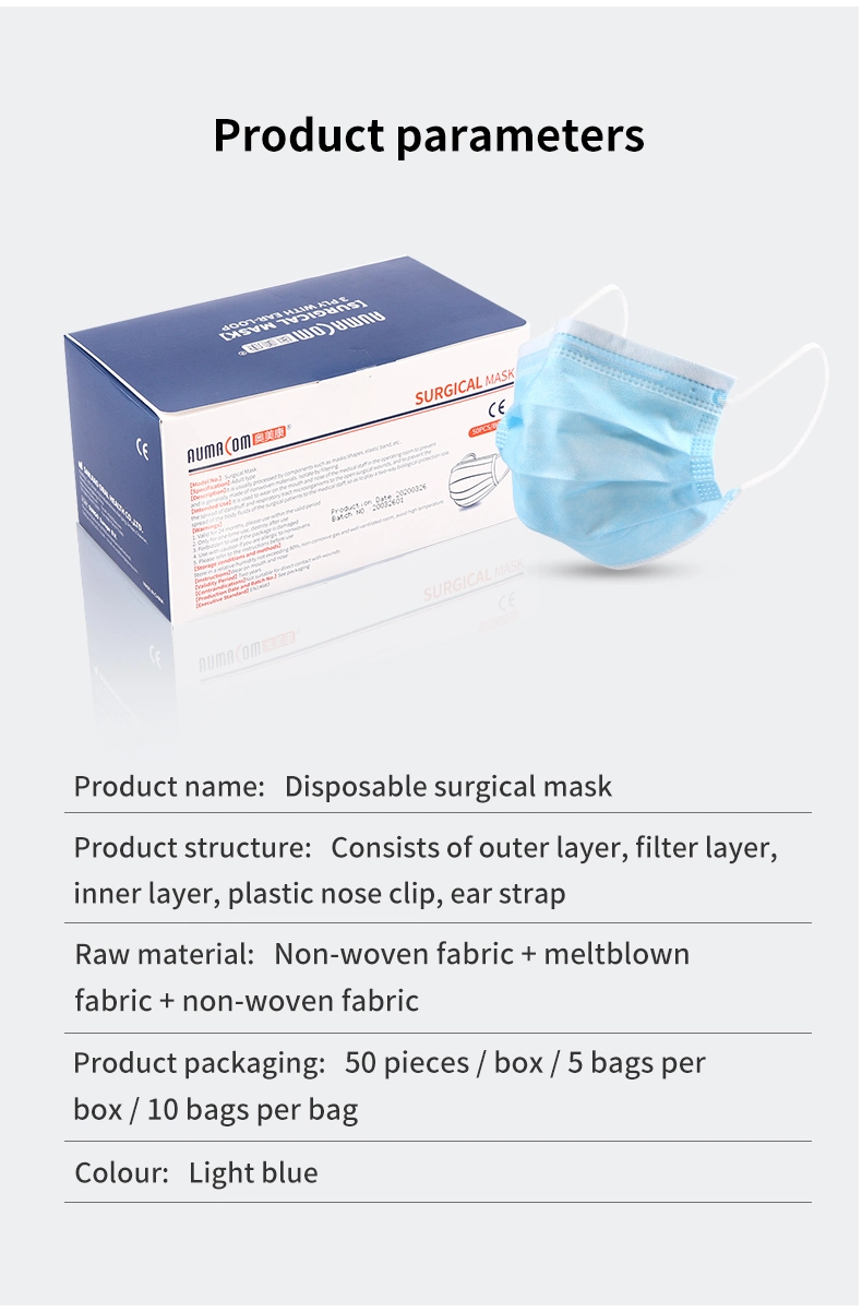 3 Layers Mask Nonwoven Fabrics Disposable Surgical Face Mask Sterilized FFP2 Mask with Ce