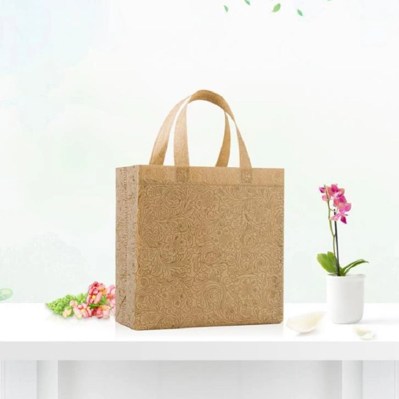 100%PP Embossed Customizable Nonwoven Spunbond Cloth Bag for Shopping