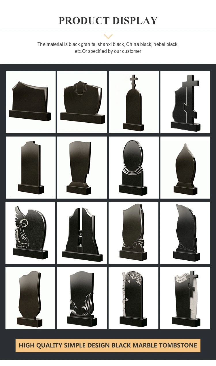 Tombstone-Russian -China Black Hebei Black Shanxi Black Granite