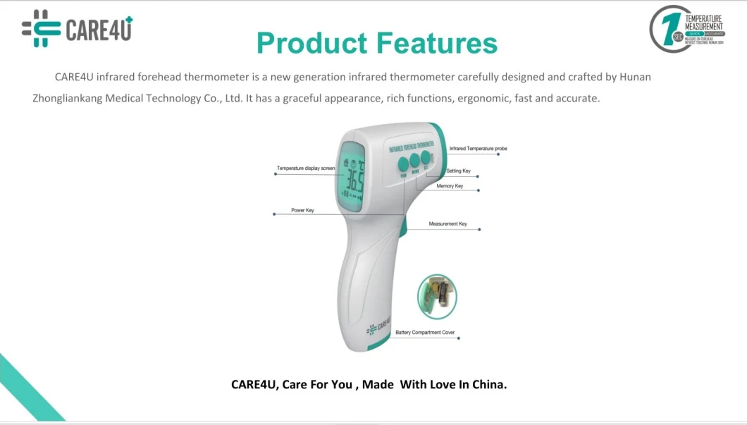 Cheap Clinical Temperature Forehead Non Contact Digital Infrared Non Contact Thermometer