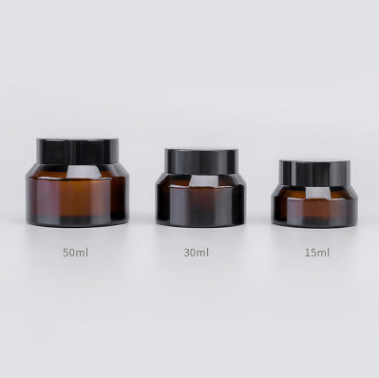 Factory Price Brown Glass 20g 30g 50g Face Eye Cream Cosmetic Bottle Jar