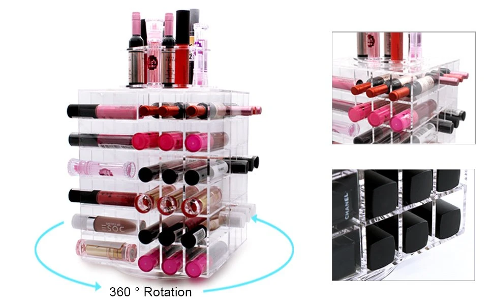 Acrylic Lipstick Carousel Spinning Lipstick Tidy Organiser