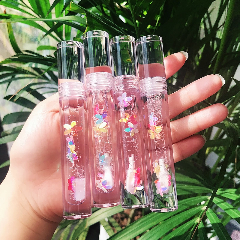 Wholesale Private Label Bulk Lipgloss Vendor Cute Kids Natural Flower Clear Lip Gloss