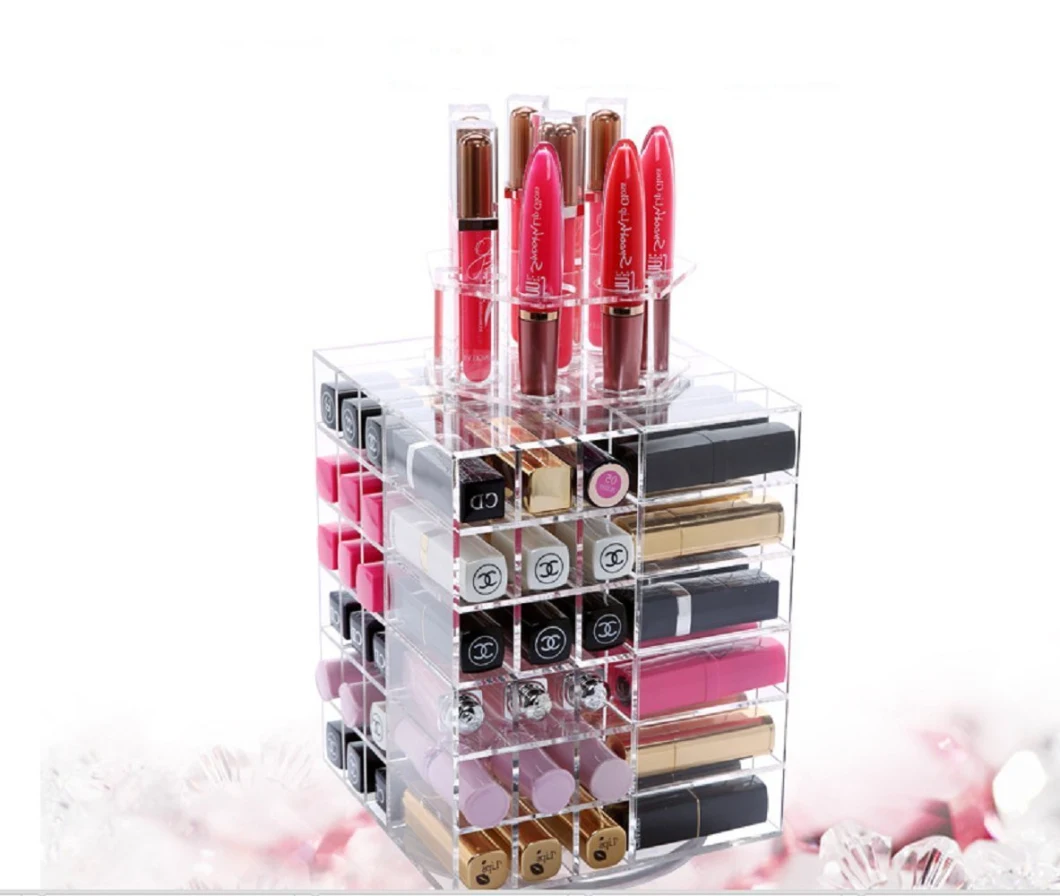 Acrylic Lipstick Carousel Spinning Lipstick Tidy Organiser