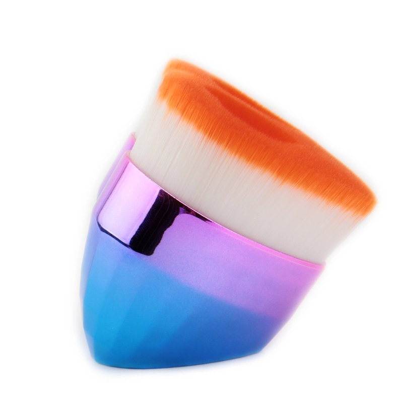 Plating Colorful Plastic Handle with Two Heart Hair Shape Foundation Brush