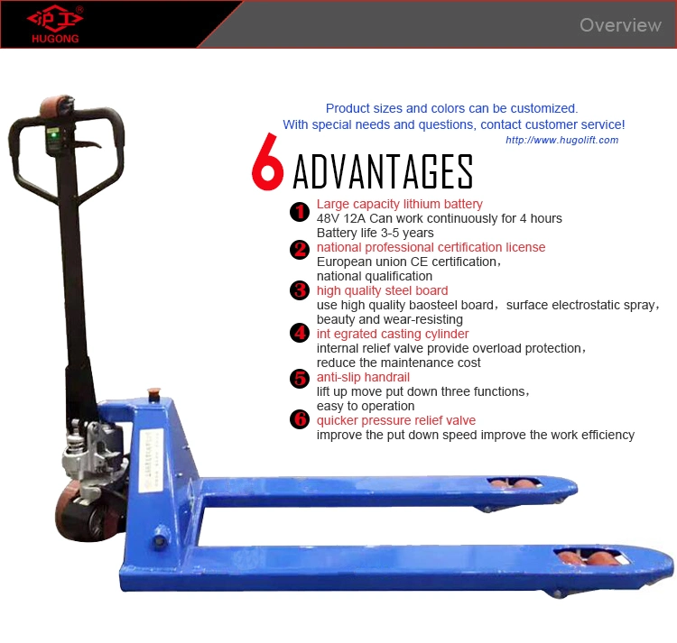 3000kg Electric Truck Battery Operated Pallet Jack with Lithium Battery