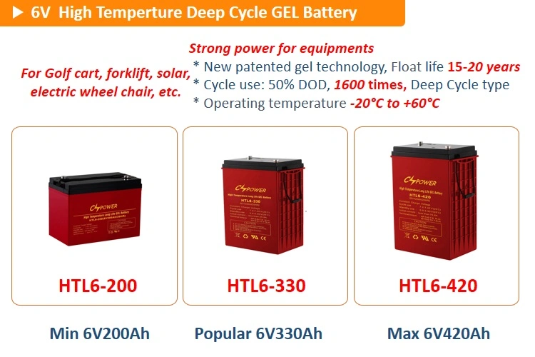 Cspower 6 200ah Gel-Deep-Cycle-Battery Golf-Cart-Battery for Crown Cleaning Machine