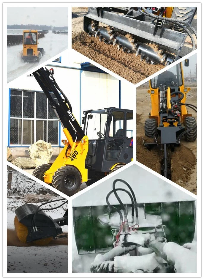 1.5 Ton Telescopic Boom Wheel Loader with Skid Steer Loader Hydraulic Hedge Trimmer