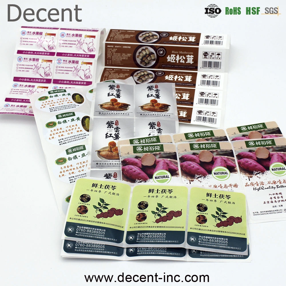 Packaging Adhesive Paper Sticker Printing, Custom Printed Labels, Water Bottle Adhesive Sticker