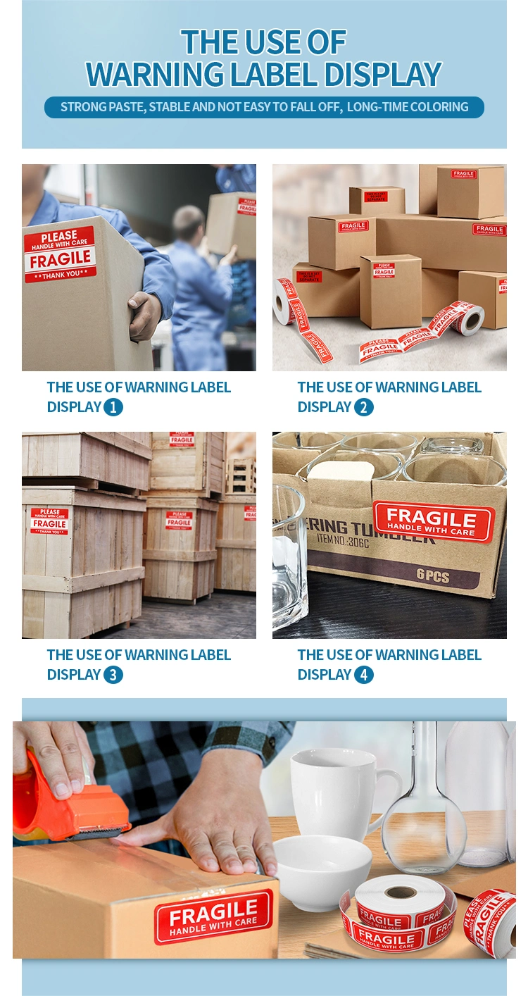 Custom Warning Printing Adhesive Package Amazon Packaging Labels Fragile Labels