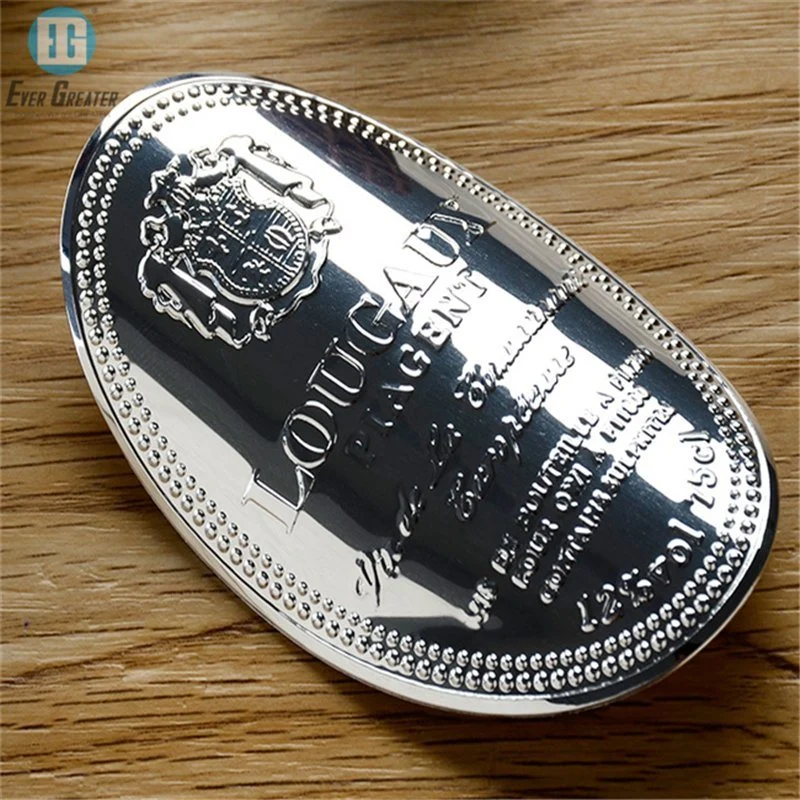 Factory Custom Metal Label Aluminum Embossed Bottle Label Wine Metal