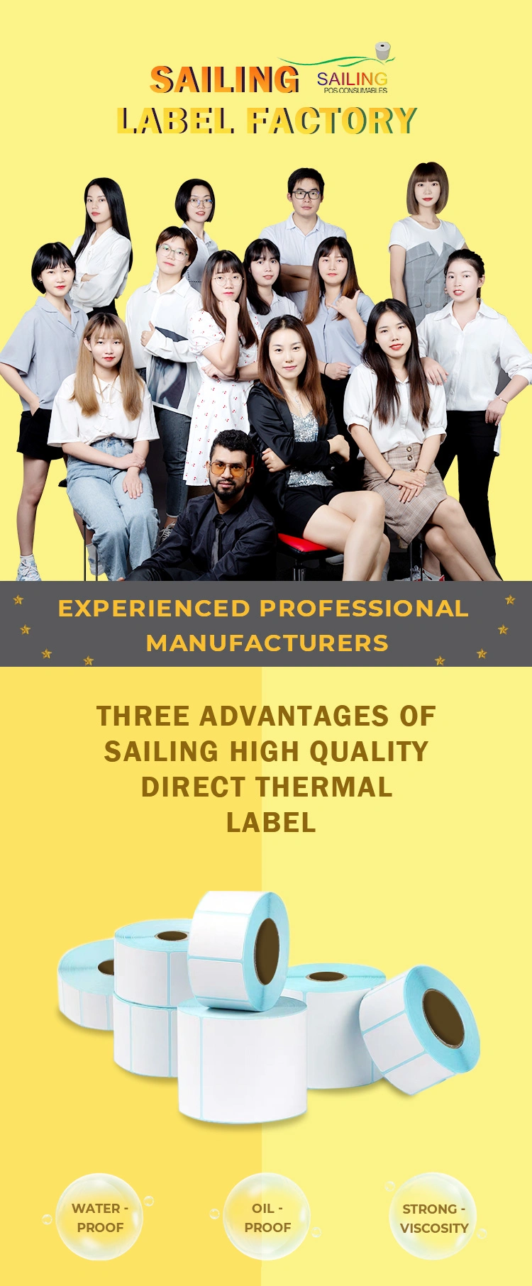Custom Direct Thermal Paper Label Roll and Price Label Stickers