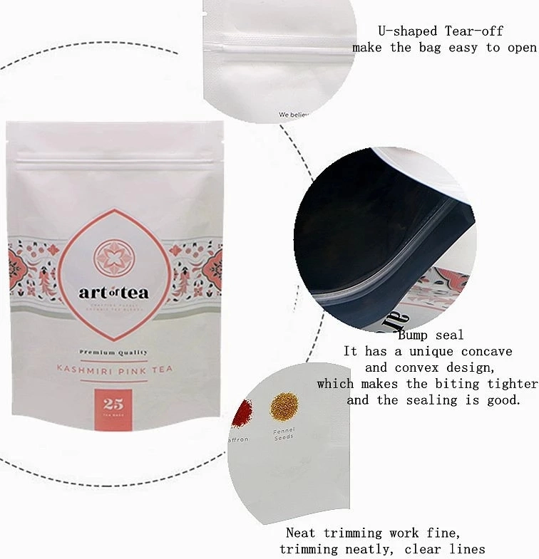 Matte Black Food Packaging Heat Seal Resealable Ziplcok Mylar Foil Label Zip Lock Vacuum Sealed Coffee Zipper Bag Smell Proof Plastic Container