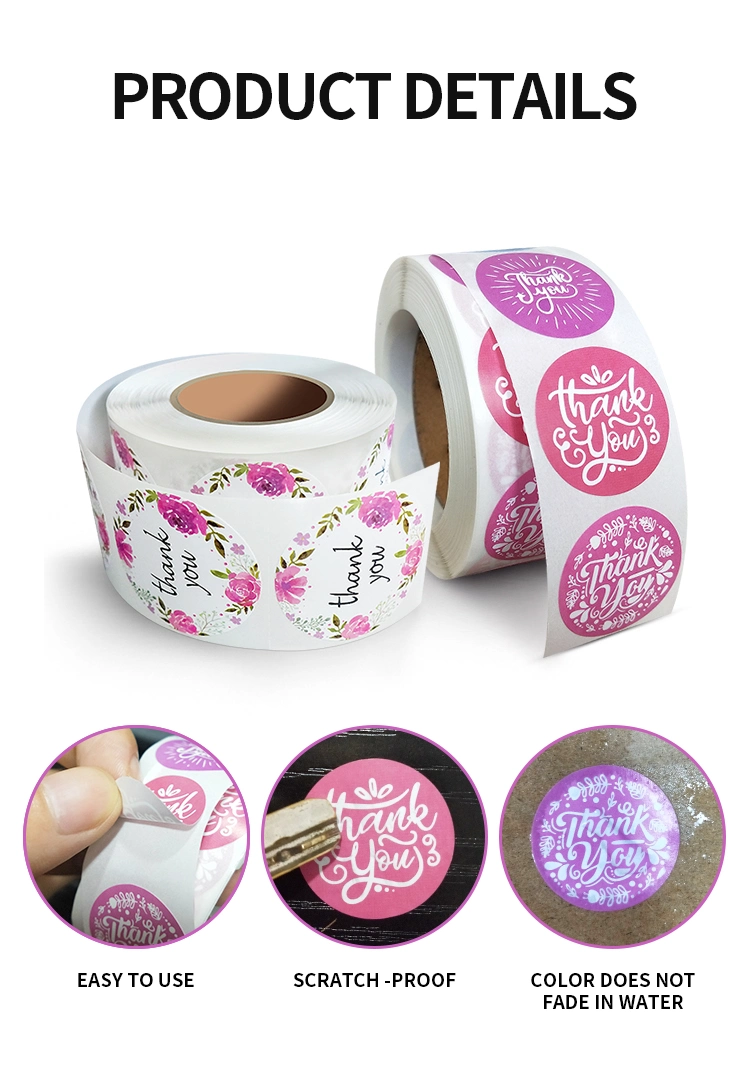 Thermal Paper Thank You Label Hand Made Kraft Gift Labels Stickers