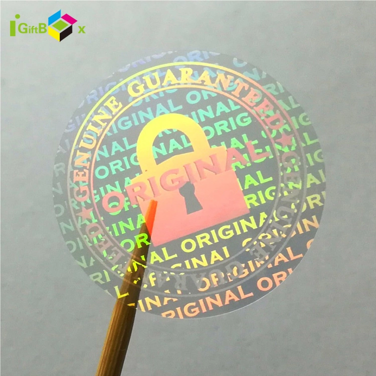 Printable Vinyl Fancy Paper Gold Foil UV Varnishing Logo Holographic Sticker