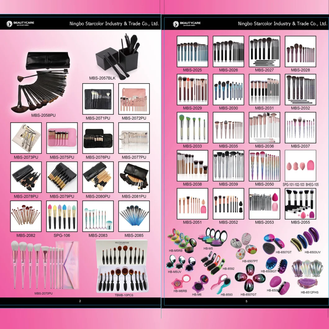 Professional 7PCS Pink Glitter Color Makeup Brushes Sets Kits Private Label with Bag