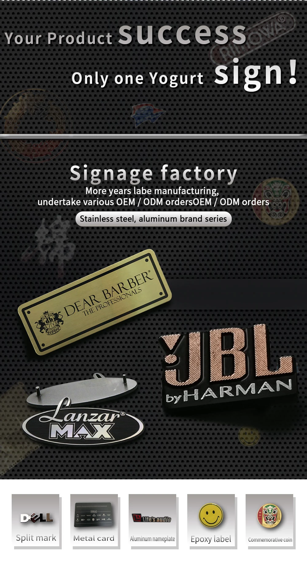 Custom Aluminum Metal Logo Stickers 3m Logo