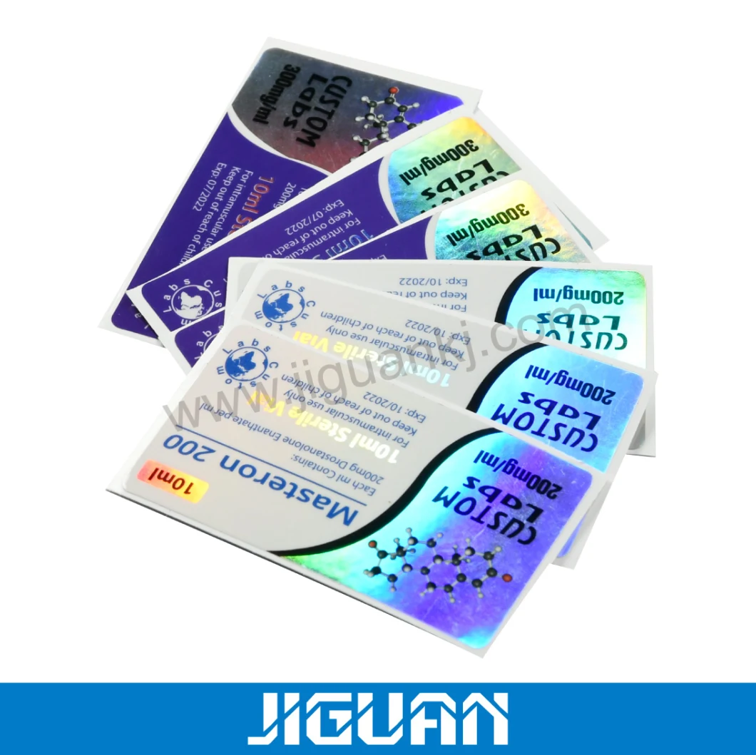 Low MOQ Customizable Vial Label Sticker Hologram Sticker Label