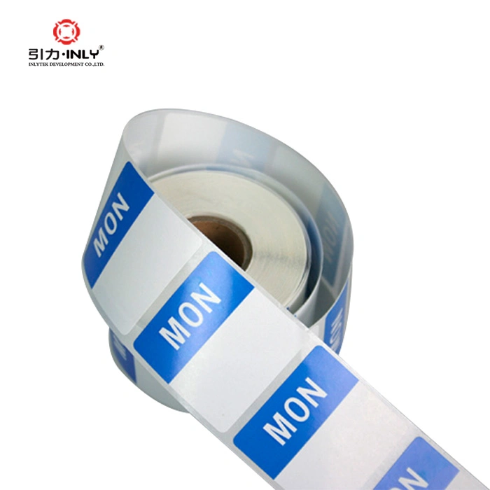 Custom Color Thermal Paper Label Roll DOT Label Week Sticker