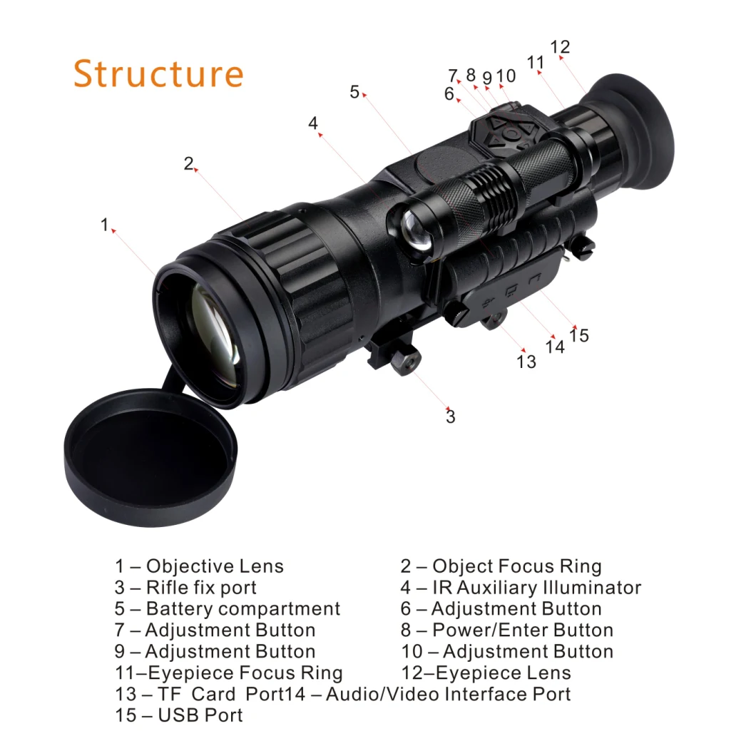 Hunting Optics Infrared Night Vision Riflescope with Big View Field