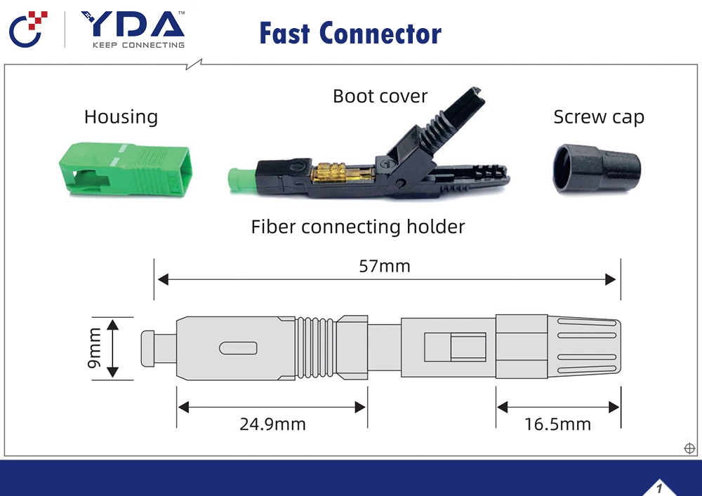 Manufacturer LC Fiber Optics IP67 Dust Cap Waterproof Connector for Fiber Optic Cable