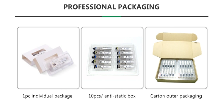 Optical Fibre Cable Single Mode Optical Module 155m SFP 20 Km Optical Transceiver Connected with