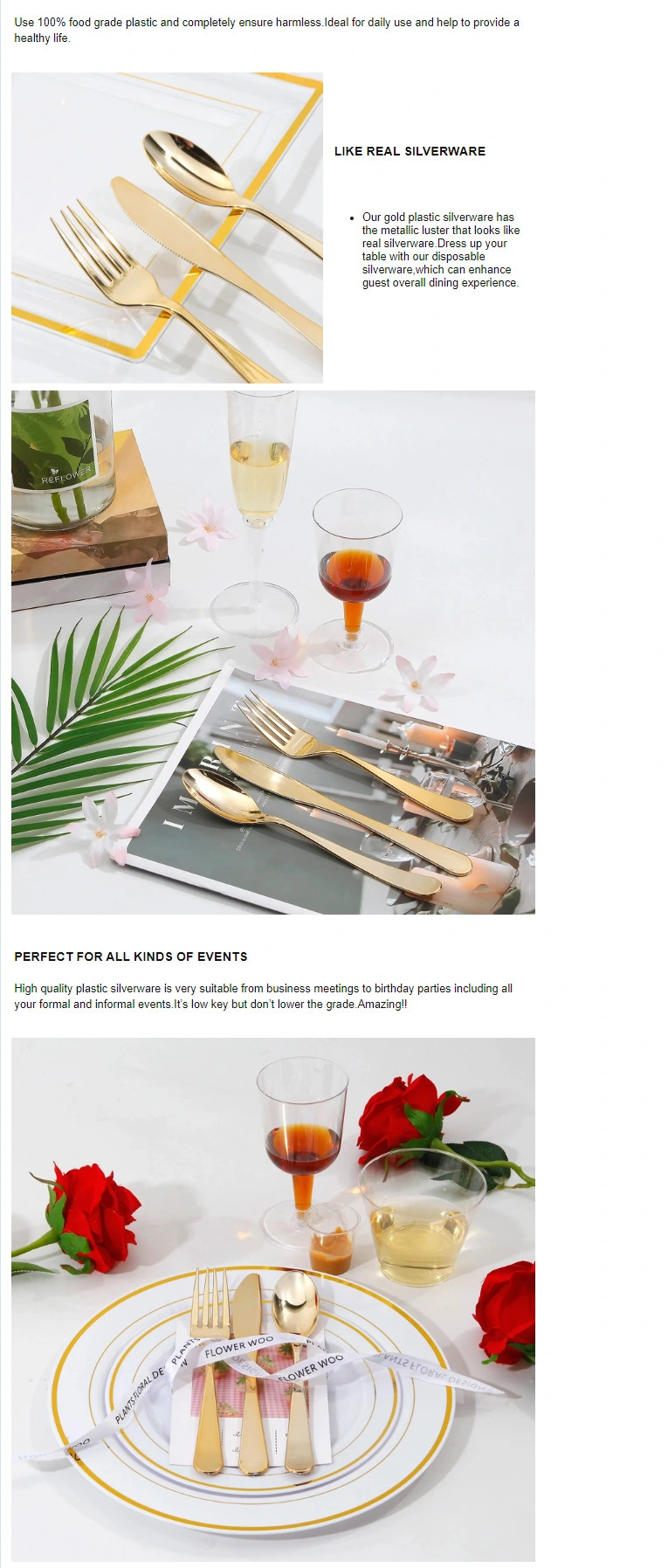 Noble Frosted Silver Spoon Fork Knife Cutlery Set