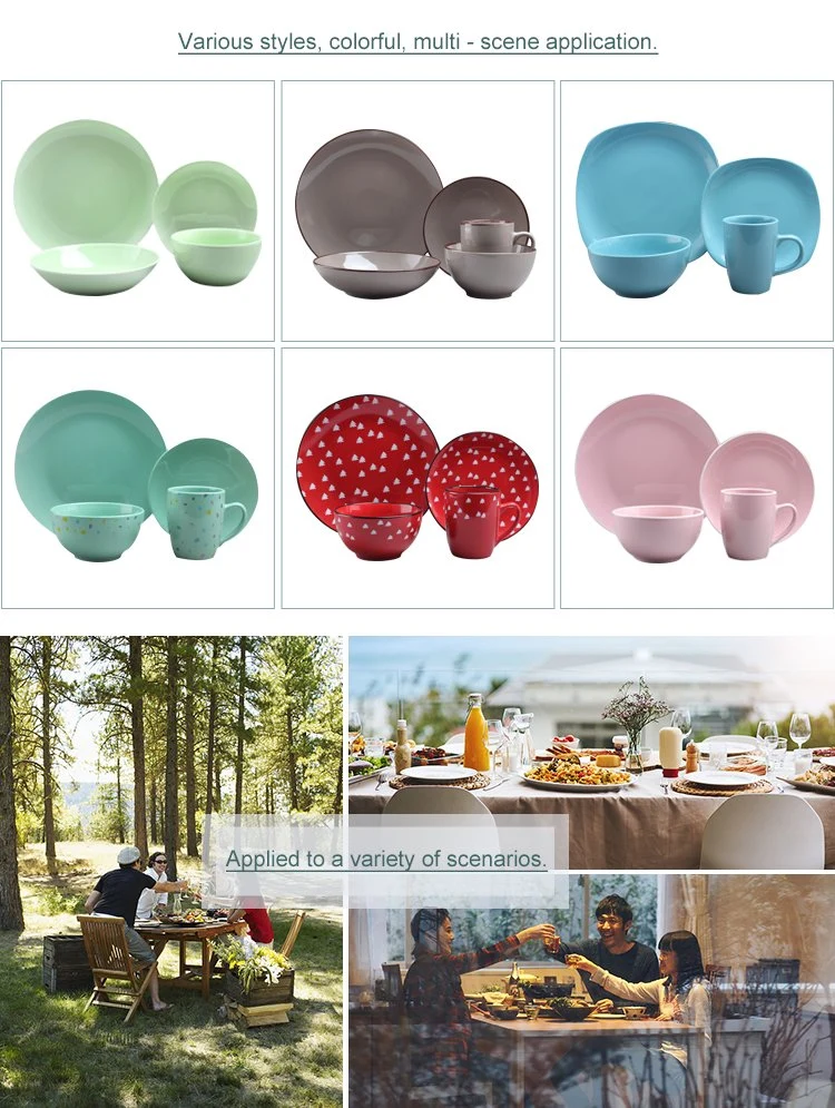 Custom Ceramic Dinnerware Set 12PCS Stoneware Dinner Set Party Tableware Dinner Set